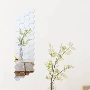 NEW 12 PIECE MIRROR WALL STICKERS